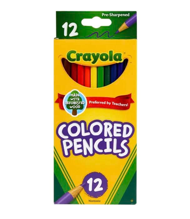 Crayola Colored Pencils, Assorted Colors, Set of 12 160-1456